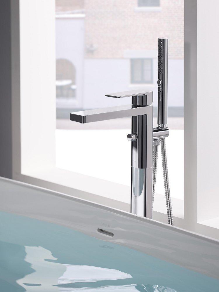 KOHLER Matte Black Single Handle Floor Mount Filler (Trim Only) 