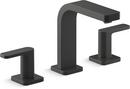 KOHLER Matte Black Two Handle Widespread Bathroom Sink Faucet 