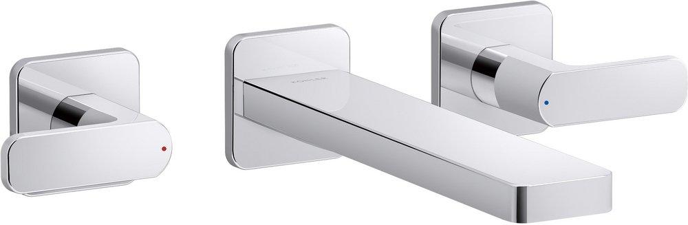 KOHLER Polished Chrome Two Handle Wall Mount Filler (Trim Only) 