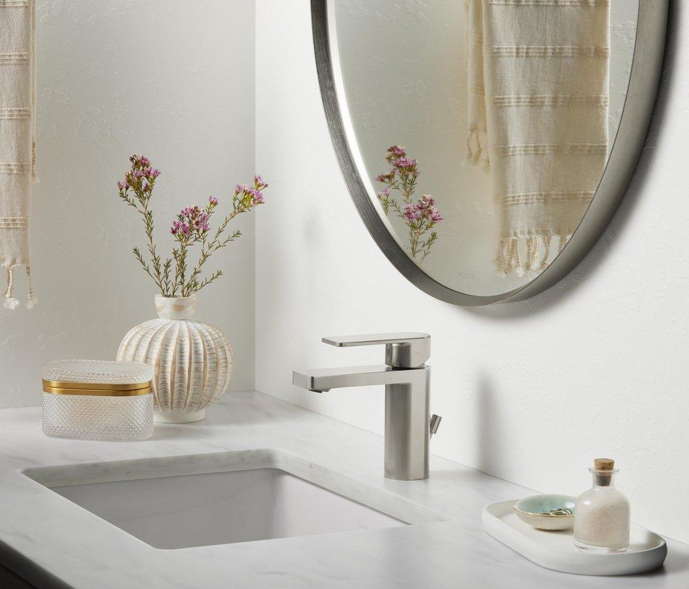 KOHLER Polished Chrome Single Handle Monoblock Bathroom Sink Faucet 