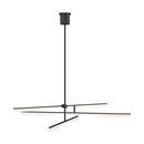 Visual Comfort & Co. Modern Nightshade Black 8-1/2 x 56-1/10 in. 45.6W 3-Tier 6-Light Integrated LED Contemporary, Modern and Transitional Chandelier 