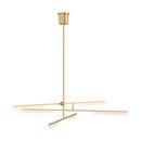 Visual Comfort & Co. Modern Natural Brass 8-1/2 x 56-1/10 in. 45.6W 3-Tier 6-Light Integrated LED Contemporary, Modern and Transitional Chandelier 