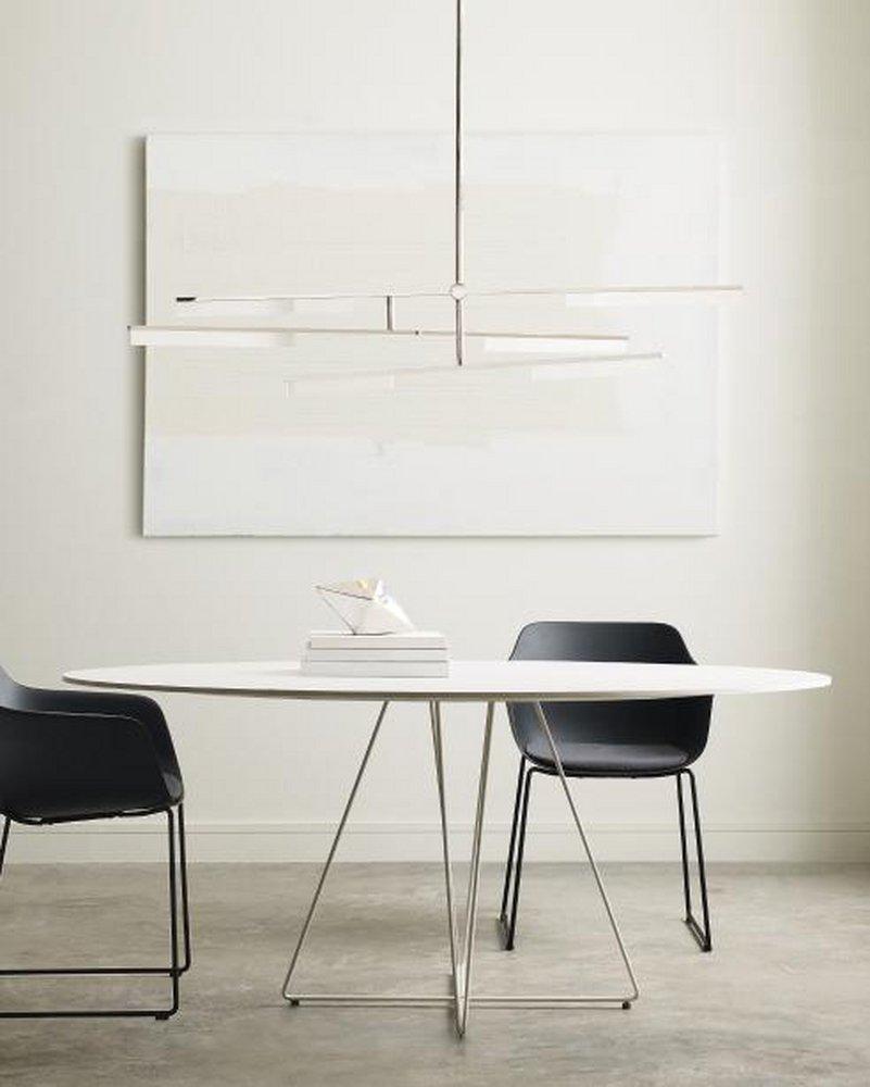 Visual Comfort & Co. Modern Natural Brass 8-1/2 x 56-1/10 in. 45.6W 3-Tier 6-Light Integrated LED Contemporary, Modern and Transitional Chandelier 