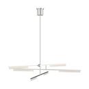 Visual Comfort & Co. Modern Polished Nickel 8-1/2 x 56-1/10 in. 45.6W 3-Tier 6-Light Integrated LED Contemporary, Modern and Transitional Chandelier 