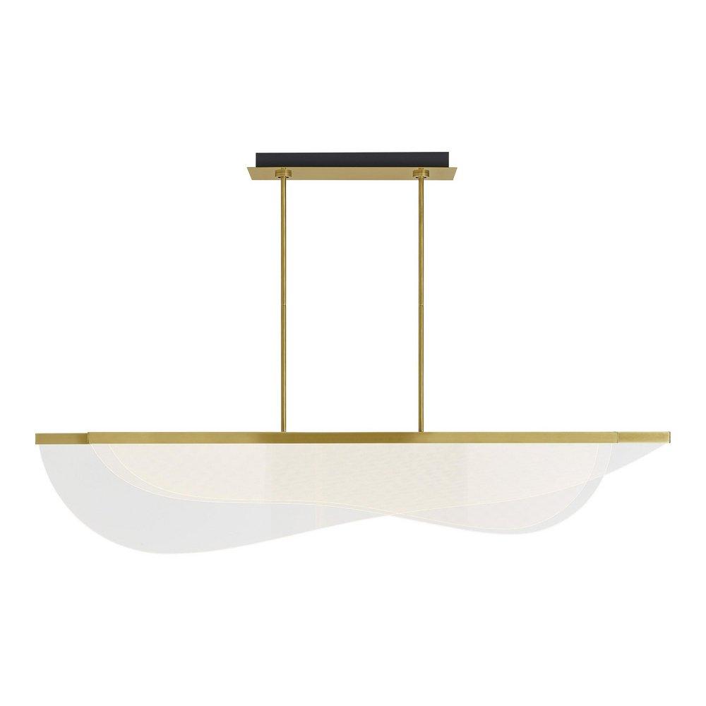 Visual Comfort & Co. Modern Plated Brass 11-2/5 x 10 in. 79W 1-Tier 1-Light Integrated LED Contemporary, Mid-century, Modern and Transitional Chandelier 