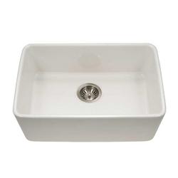 23-7/16 x 16-1/8 in. No Hole Fireclay 1 Bowl Undermount Kitchen Sink in White