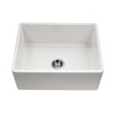 26 x 20 in. No Hole Fireclay 1 Bowl Farmhouse Kitchen Sink in White
