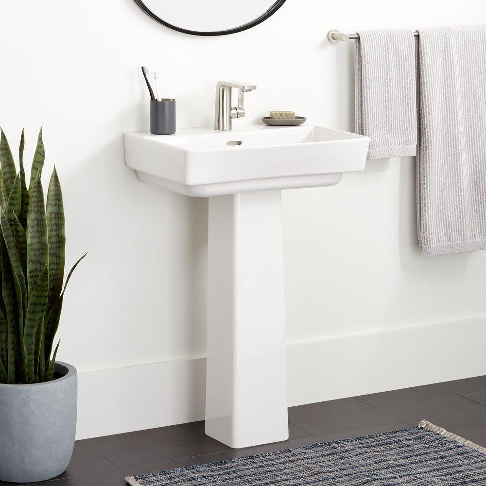 Signature Hardware White Fireclay Pedestal 