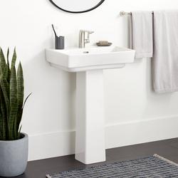 Fireclay Pedestal Sink Base in White