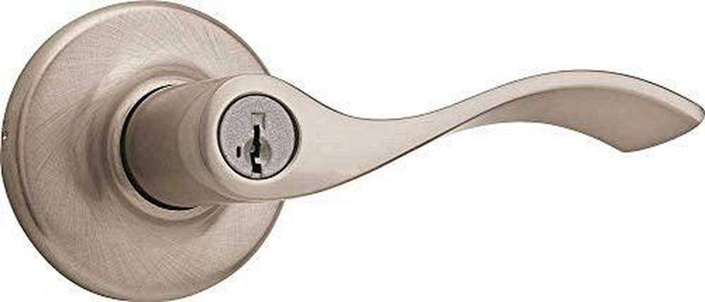 Kwikset Satin Nickel Keyed Door Lever with Smartkey Security 