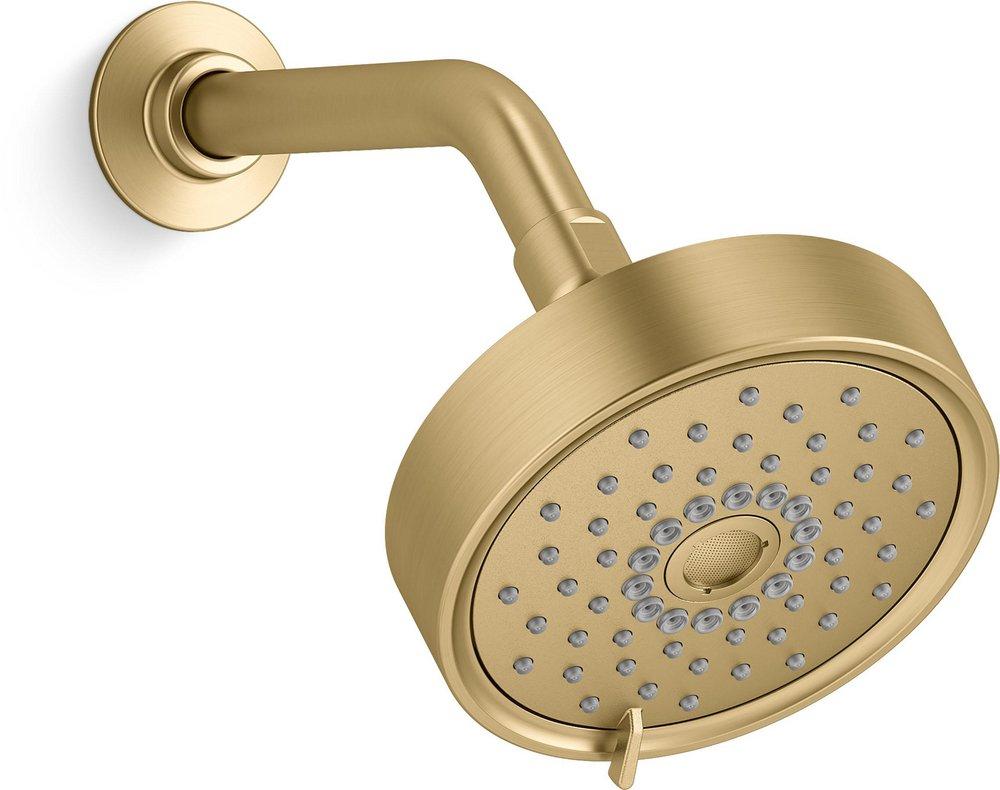 KOHLER Vibrant&reg; Brushed Moderne Brass Multi Function Full Pulsating Massage Silk Spray Showerhead 