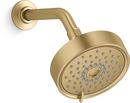 KOHLER Vibrant&reg; Brushed Moderne Brass Multi Function Full Pulsating Massage Silk Spray Showerhead 