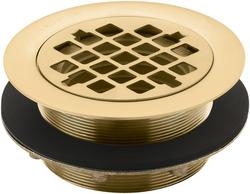 2 in. Brass Shower Drain with 4-1/2 in. Grate in Vibrant&reg; Brushed Moderne Brass