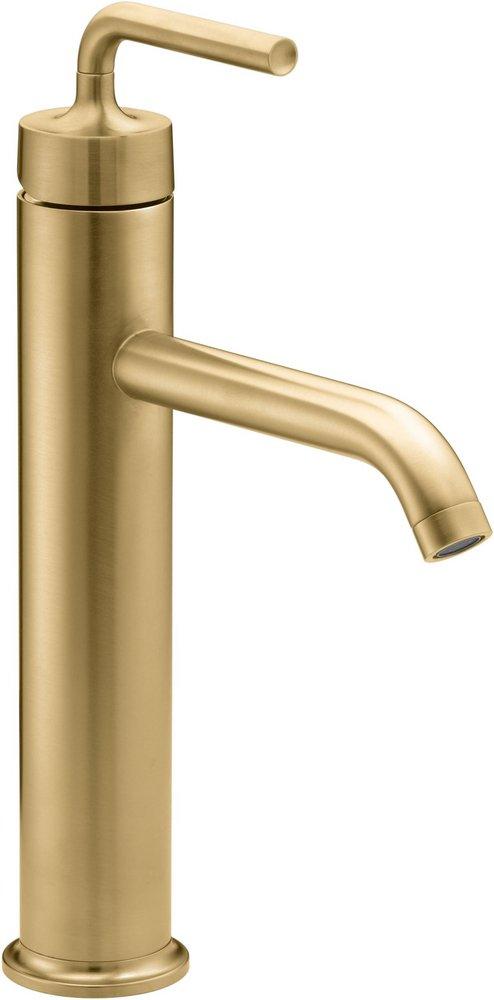 KOHLER Vibrant Brushed Moderne Brass Single Handle Vessel Filler Bathroom Sink Faucet 