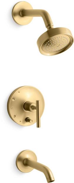 One Handle Single Function Bathtub & Shower Faucet in Vibrant&reg; Brushed Moderne Brass (Trim Only)