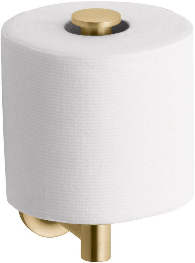 KOHLER Vibrant&reg; Brushed Moderne Brass Wall Mount Toilet Tissue Holder 