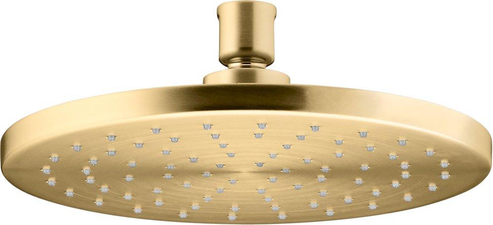 KOHLER Vibrant&reg; Brushed Moderne Brass Single Rain Showerhead 