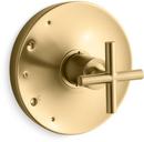 KOHLER Vibrant&reg; Brushed Moderne Brass Valve Trim with Single Cross Handle 
