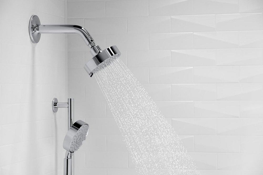 KOHLER Vibrant&reg; Brushed Moderne Brass Multi Full Coverage,Pulsating Massage and Silk Showerhead 
