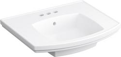 24 in. Rectangular Ceramic Pedestal Bathroom Sink in White