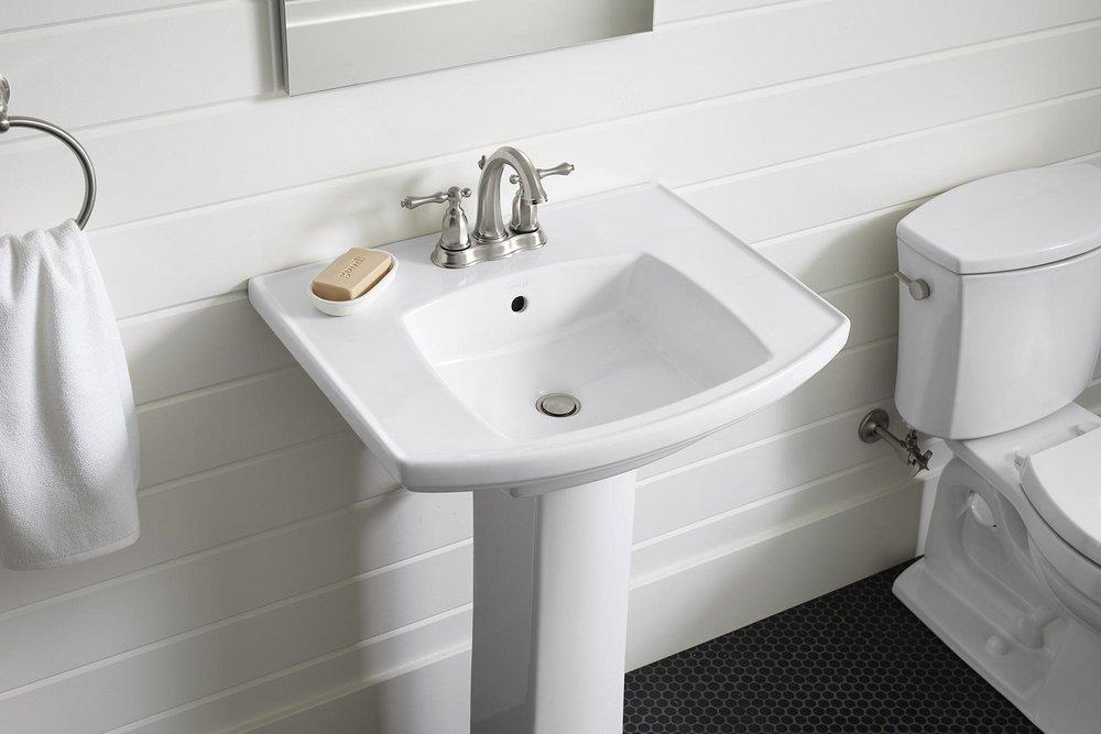 KOHLER White Pedestal Bathroom Sink 