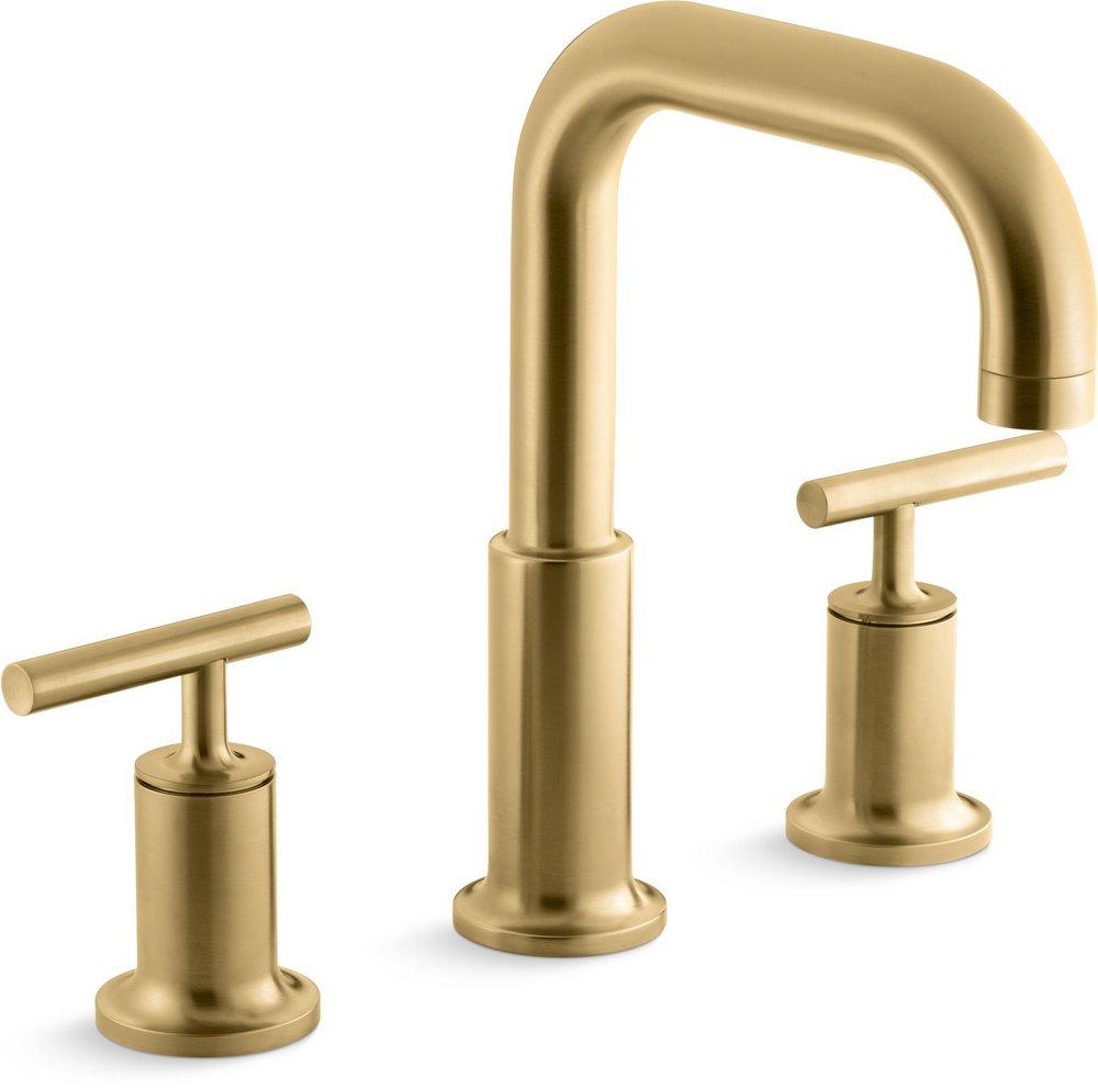 KOHLER Vibrant® Brushed Moderne Brass Two Handle Roman Tub Faucet Trim Only 