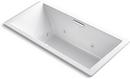 KOHLER White 72-3/16 x 36 in. Whirlpool Drop-In Bathtub with Center Drain 