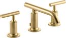 Two Handle Widespread Bathroom Sink Faucet in Vibrant Brushed Moderne Brass