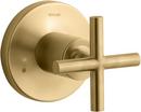 KOHLER Vibrant® Brushed Moderne Brass Transfer Valve Trim Only with Single Cross Handle 