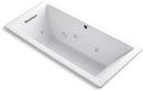 KOHLER White 66 x 32 in. Whirlpool Drop-In Bathtub with Reversible Drain 
