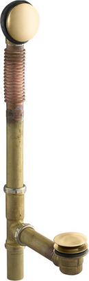 KOHLER Vibrant&reg; Brushed Moderne Brass 18-1/2 in. Brass Toe-Tap Drain 