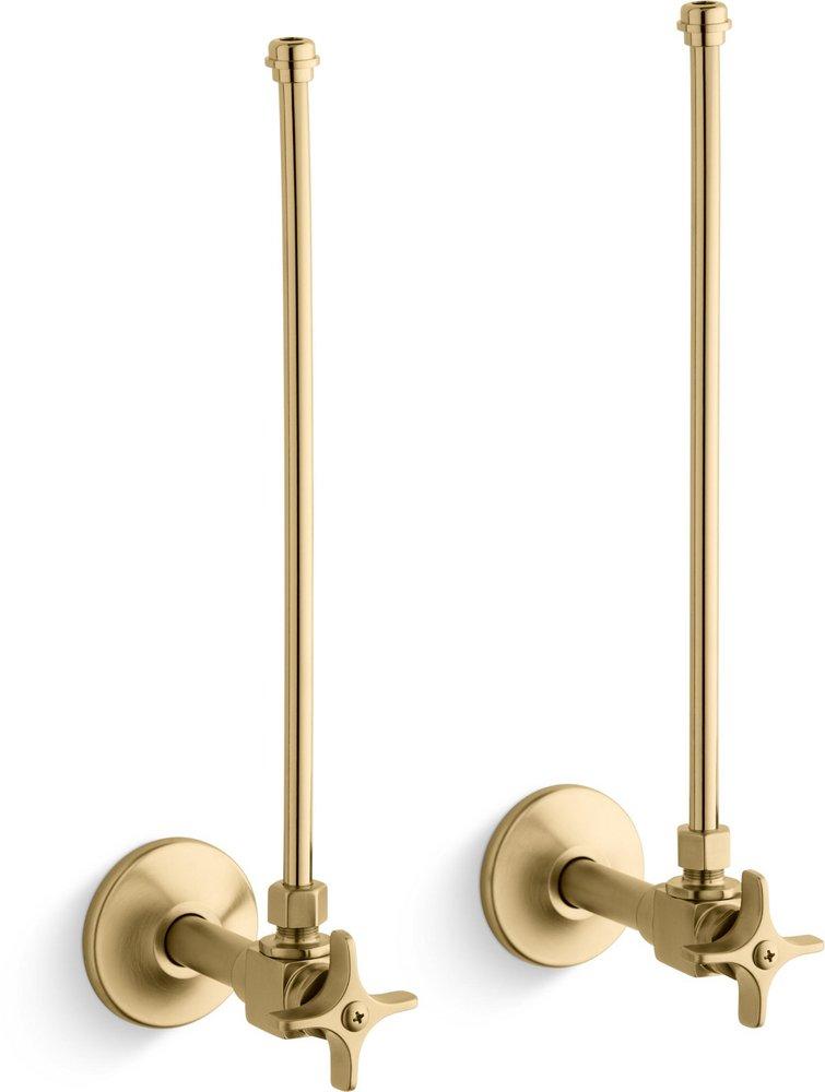 KOHLER Vibrant&reg; Brushed Moderne Brass NPT Angle Supply Stop Valve in Matte Black 