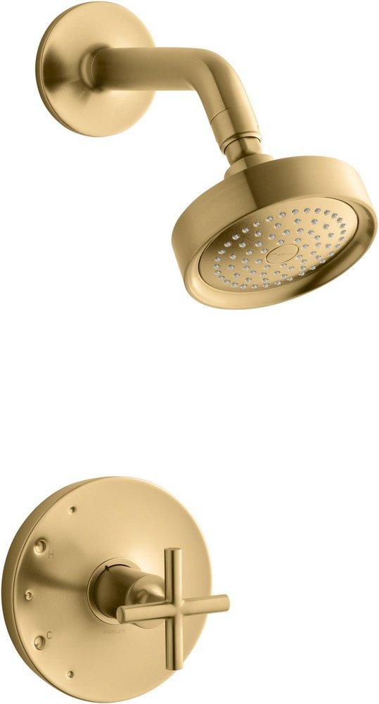 KOHLER Vibrant&reg; Brushed Moderne Brass Single Handle Single Function Shower Faucet (Trim Only) 