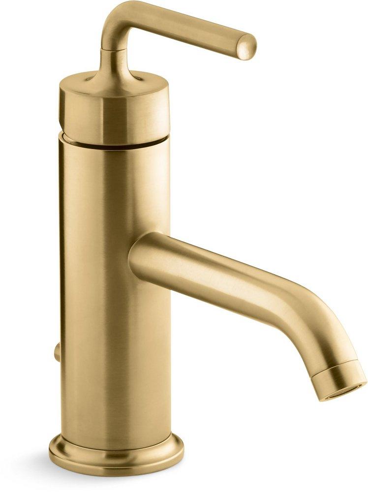 KOHLER Vibrant Brushed Moderne Brass Single Handle Monoblock Bathroom Sink Faucet 