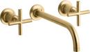 KOHLER Vibrant® Brushed Moderne Brass Two Handle Widespread Bathroom Sink Faucet 