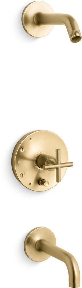 KOHLER Vibrant&reg; Brushed Moderne Brass Single Handle Bathtub & Shower Faucet (Trim Only) 