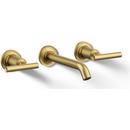 KOHLER Vibrant Brushed Moderne Brass Two Handle Widespread Bathroom Sink Faucet 