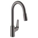 Single Handle Pull Down Kitchen Faucet in Brushed Black Chrome