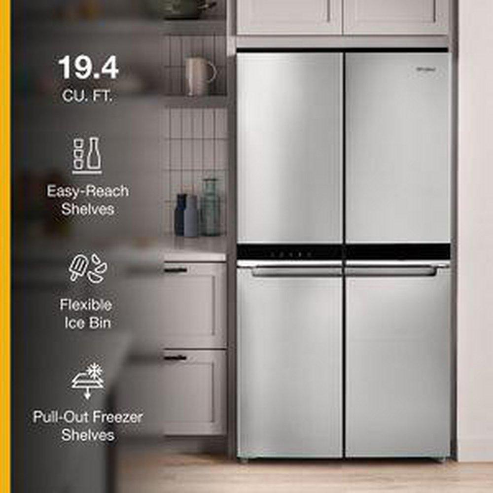 Whirlpool Fingerprint Resistant Stainless 35-3/4 in. 19.40 cu. ft. Counter Depth, French Door and Full Refrigerator 