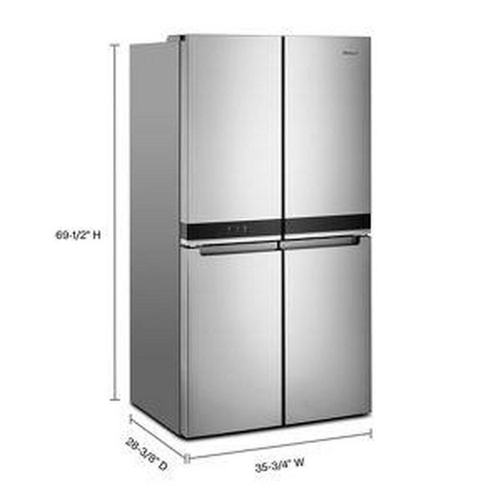Whirlpool Fingerprint Resistant Stainless 35-3/4 in. 19.40 cu. ft. Counter Depth, French Door and Full Refrigerator 