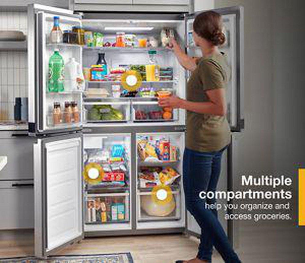 Whirlpool Fingerprint Resistant Stainless 35-3/4 in. 19.40 cu. ft. Counter Depth, French Door and Full Refrigerator 