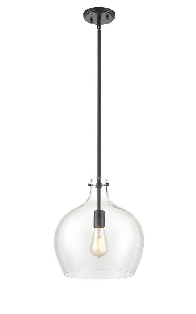 Millennium Lighting Matte Black 12-7/8 in. 60W 1-Light Medium E-26 Pendant 