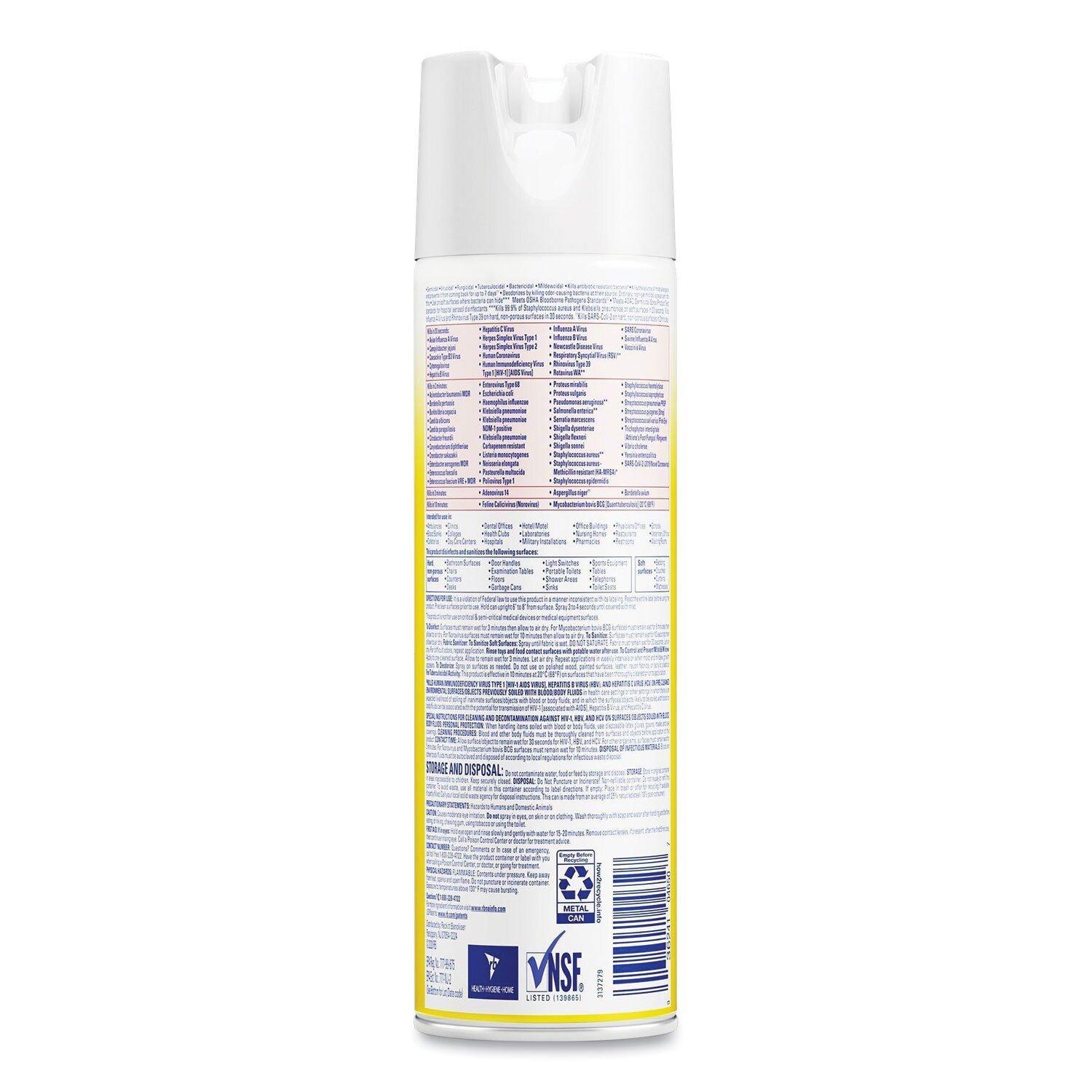 Lysol&reg; Clear Disinfectant Spray in Clear (Case of 12) 