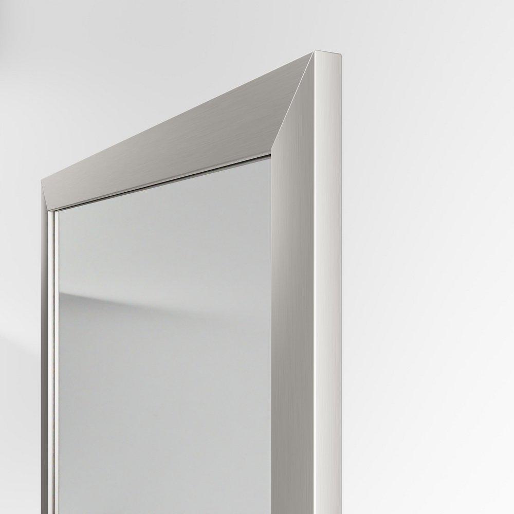 Jensen Satin Nickel 24 in. Rectangular Framed Mirror in Satin Nickel 