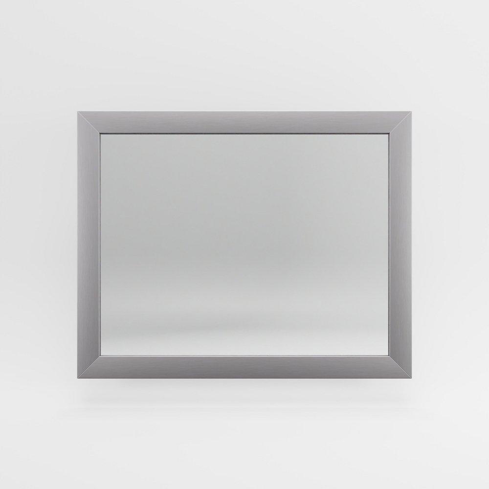 Jensen Satin Nickel 24 in. Rectangular Framed Mirror in Satin Nickel 