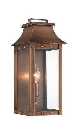 60W 1-Light 13-1/4 in. Outdoor Wall Sconce in Copper Patina