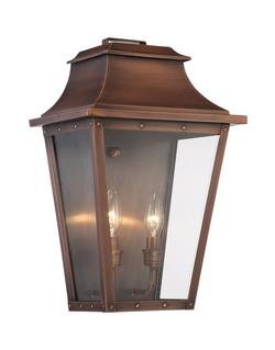 60W 2-Light 17-1/4 in. Outdoor Wall Sconce in Copper Patina