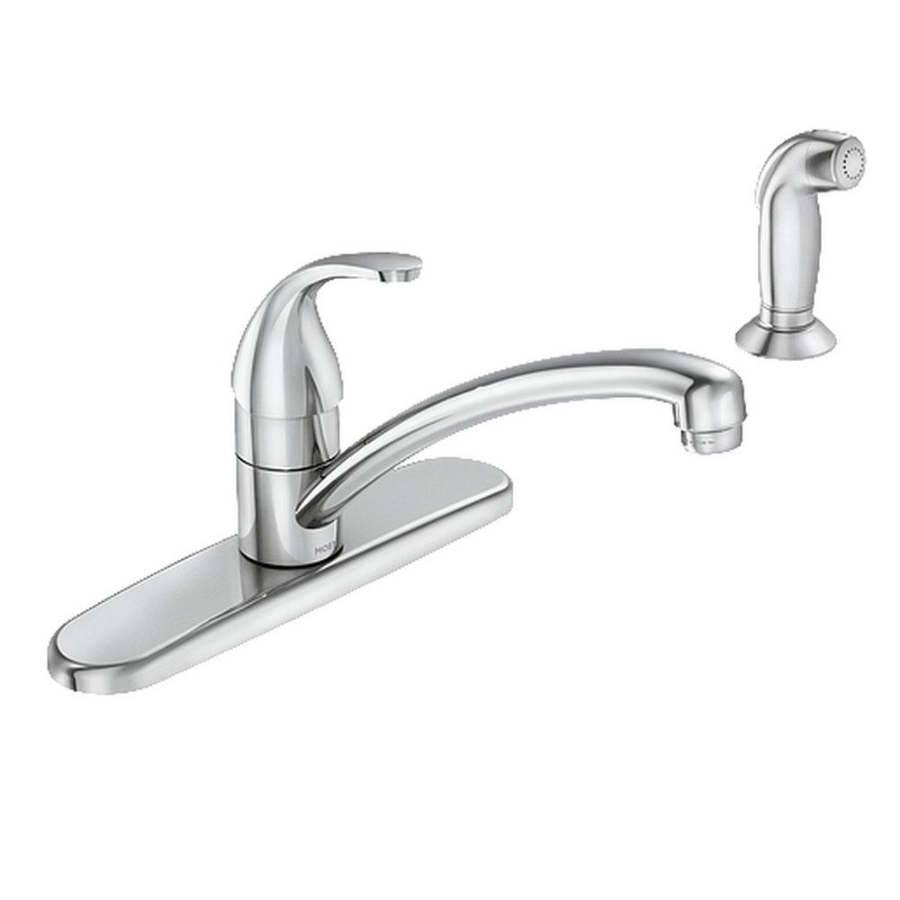 Single Handle Kitchen Faucet with Side Spray in Polished Chrome 