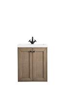 23-5/8 in. Floor Mount Vanity in Whitewashed Walnut with White Gloss