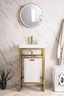 19-5/8 in. Floor Mount Vanity in Radiant Gold, Glossy White with White Gloss